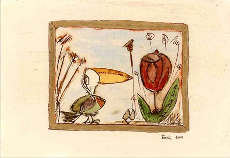 Foigele mit blumen 